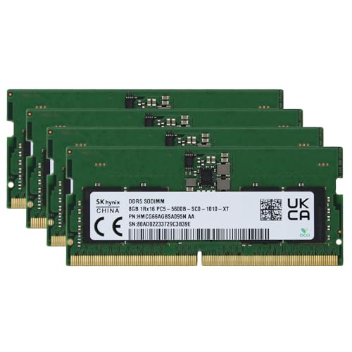 SK Hyn(Hynix) IWi 32GB (4x8GB) DDR5 5600MHz PC5-44800 SODIMM Aobt@[h mECC 1Rx16 CL46 1.1v HMCG66AGBSA095N m[gp\R RAM W