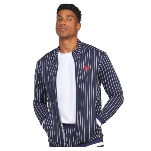 Image of SikSilk Mens Pins Trackt Long Sleeve Navy XS