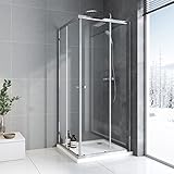 BD-Baode Duschkabin Größe: 800x800mm(einstellbar 780-800/780-800mm), Höhe 1850mm, Ohne Duschwanne. Justierbereich/Wandausgleich von 20mm auf jeder Seite - auch bei schiefen Wänden ein Super Ergebnis.
