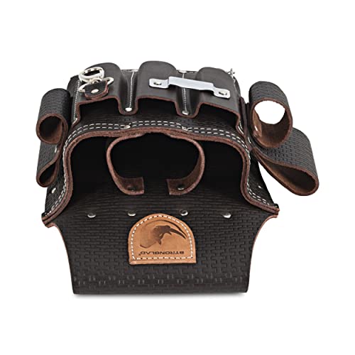 Stronglad Top-Grain Embossed Leather Pouch Tool Pouch Electricians Tool Belt Electrical Tools Organizer Electrician Tool Pouch Bag Ebr3 Dark Brown #TOP5