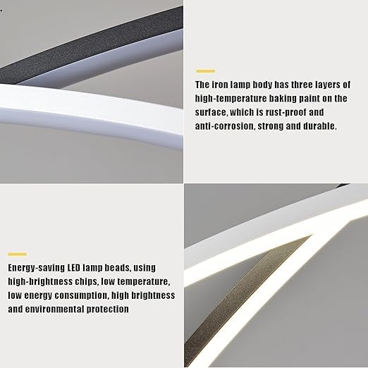 Image of Modern LED Hanging Light Fixture Dimmable Linear Pendant Adjustable Creative Chandelier Interior Lighting Decoration for Dining Rooms Kitchen (Black Three Color dimming)