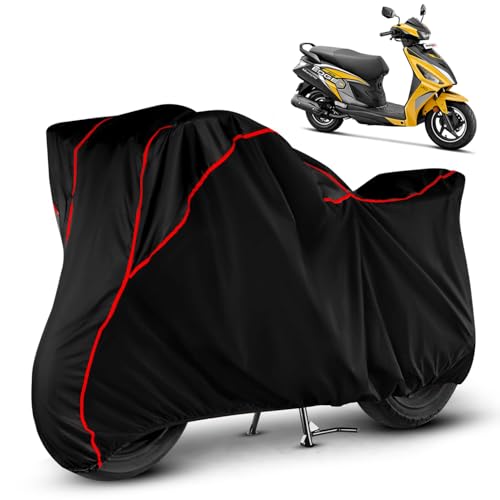 Image of Heavy Duty Waterproof Scooty Cover for Hero Maestro Edge 125 | All Weather Protection from Rain, Dust, Sun & Scratches | Universal Fit for All Bike & Scooty | Black Red Piping |