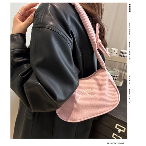 Bolso bandolera pequeño para mujer, estilo coquette con lazo, Y2K, bolso de felpa, clutch, tote y hobo miniatura 2