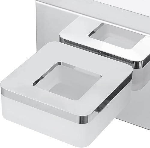 Miniatura 9 de Lámparas de baño regulables de 3 colores sobre el espejo, luces LED cromadas, de acero inoxidable acrílico, 6 luces de tocador de baño, ajustable