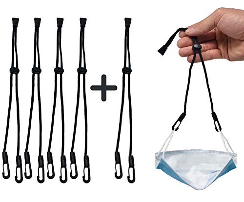 DR. SMITHSONS Mask Extender Straps for Back of Head (5-Pack) - Non-Slip & Adjustable Mask Straps for Back of Head | Ear Savers for Masks Strap Tightener Fastener Expander for Adults, Kids