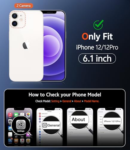Image of FNTCASE for iPhone 12 Case Clear: iPhone 12 Pro Case Magnetic Phone Cases Compatible with Magsafe Slim Anti Yellowing Military Grade Drop Protection Protective Transparent Cover (B-Light Purple)