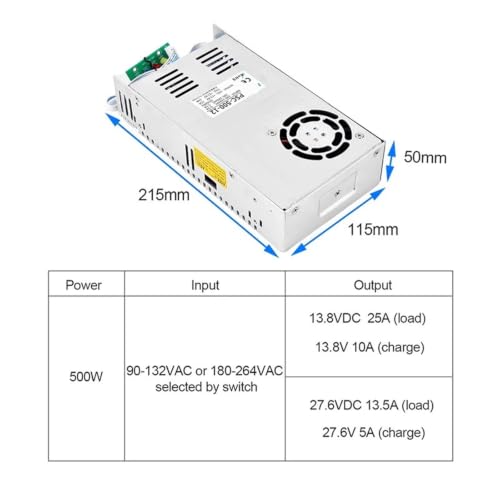 Alimentation à découpage sans interruption UPS 24V 13.8V PSC-500 10A