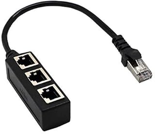 RJ45 Ethernet Splitter Cable,RJ45 1 Male to 3 x Female LAN Ethernet Splitter Adapter Cable Suitable Super Cat5, Cat5e, Cat6, Cat7 LAN Ethernet Socket Connector Adapter