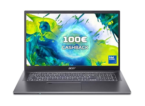 Acer Aspire 17 (A17-51GM-70LZ) Laptop | 17,3" FHD IPS Display | Intel Core 7 150U | 16 GB RAM | 1 TB SSD | NVIDIA Geforce RTX 2050 | Windows 11 | QWERTZ Tastatur | grau