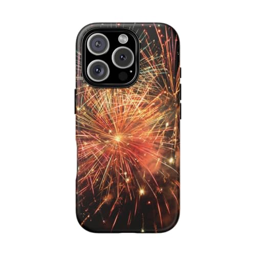 Coque iPhone 16 Pro explosion feux d'artifice colorés rigide mate