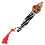 Hulusi C Key, 3 Tone C-Key Hulusi Gourd Cucurbit Flute Ebony Pipes Chinese Traditional Instrument wi
