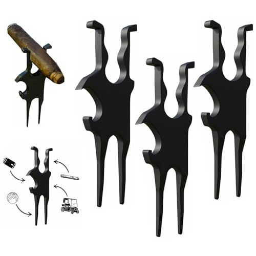 3-in-1 Golf Holder Divot Repair Tool, Golf Holder Divot Tool, Magnetic Holder for Golf Cart Clip, Cigar Clamp, Beer Shotgun, Divot Tool and Ball Marker(3PCS)