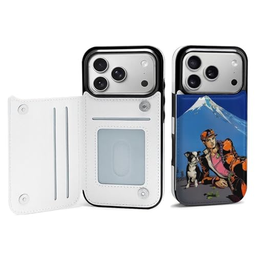 iPhone17Pro用ケース 手帳型 ジョジョの奇妙な冒険 イギー アイフォン17Pro用 財布型 カード収納 スタンド機能 おしゃれ スマホケース 耐衝撃 あいふぉん17Pro用カバー