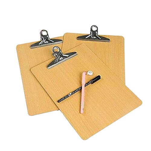 GK 10 X A4 Portapapeles de Madera Orificio para Colgar Menú de Escritura Documento Oficina Tablero de aglomerado Tablero rígido Documento Fuerte