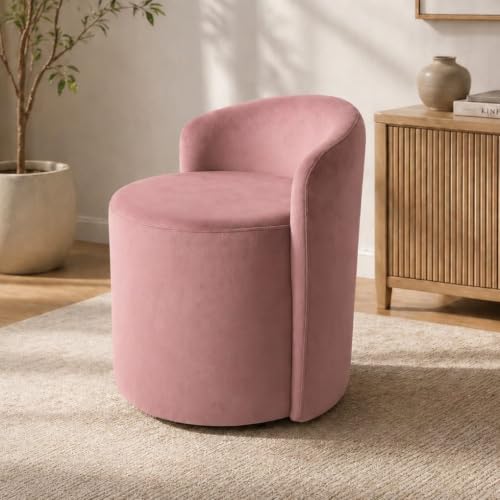 Image of Jaico Wood Seating mudda Puffy Stool Chair for Living Room, Dressing Table, Office, Home Decor, Ottoman pouffes, Sofa Type, and Large .Ottoman and Chair Combined into one (Pink)