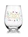 Happy Birthday 22 oz Stemless Wine Glass, Multicolor Confetti, Perfect Birthday Gift, Anniversary Gift, Adult Ceremony Gift