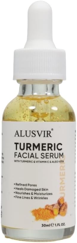 ALUSVIR Korean Skin Care Turmeric Facial Serum | Natural and Organic | Moisturiser | Radiant | All Skin types | Skin Care | Skin rejuvenating | Cream | Vitamin C