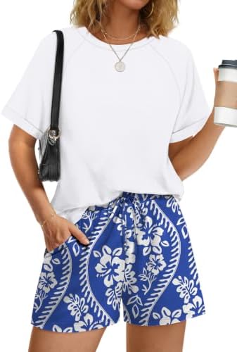 WIHOLL Two Piece Short Sets for Women Casual Summer Outfits Short...