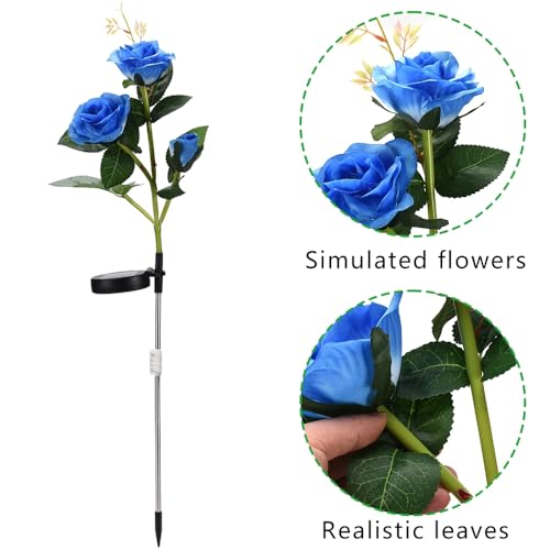 XhuangTech Solar Roses Flowers Lights Outdoor Garden Ornaments - Image 3