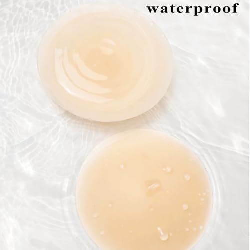 PRETTYWELL Nipple Covers for Women 4 Pairs Sticky Waterproof Silicone Nipple Pasties Seamless Reusable Thin Breast Petals4