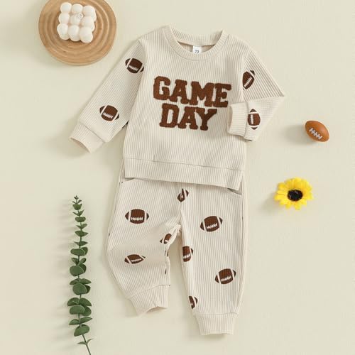 Toddler Baby Boy Outfits Long Sleeve Pocket Pull On Sweatshirt Solid Pants Infant Fall Winter Clothes Set3