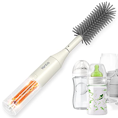 Image of Kinto Tech Baby Bottle Brush Set - Electric Silicone Bottle Cleaner - Rechargeable Battery - Cordless