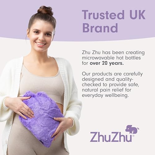 Zhu-Zhu Plush Hot Bottle Body Warmer - Microwavable Wheat Bag - Microwave Heat Pad with Lavender (Lilac) - Image 6