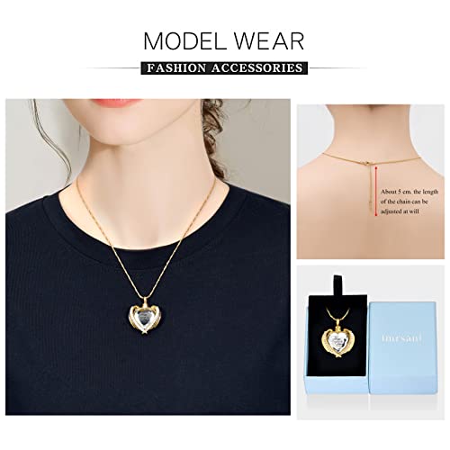 Imrsanl Cremation Jewelry for Ashes Pendant - Crystal Heart Urn Necklace with Mini Keepsake Urn Memorial Ash Jewelry3