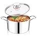 HaWare Kochtopf, 22cm Topf Induktion aus 3-Lagen Edeastahl, 4,8L Kochtöpfe Nudeltopf mit Glasdeckel für alle Herdarten, Suppentopf Fleischtopf zum Kochen, Gesund & Unbeschichtet, Spülmaschinenfest