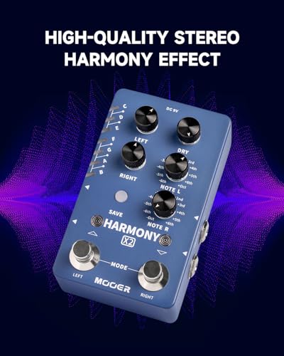 Image of MOOER Harmonizer Guitar Effects Pedal up to 12 Pitches Each Pitch has 11 Harmony Modes Professional Stereo for Electric Guitar and Bass (X2)