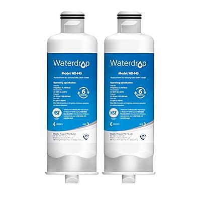 Waterdrop HAF-QIN/EXP Replacement for Samsung® DA97-17376B, DA97-08006C, RF28R7201SR, RF28R7351SG, WD-F45, Refrigerator Water Filter, 2 Filters