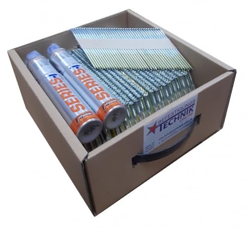 Clous à bande 34° - 2,8 x 63 mm - Tige en anneau galvanisé - Convient pour Paslode IM90Ci IM90Xi IM100Ci IM100Xi - 2,2 m