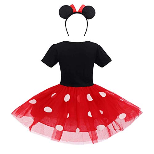 FYMNSI Muis Dress Up voor Meisje Halloween Kostuum Kids Baby Polka Dots Prinses Tutu Tule Jurk met Cartoon Oor Hoofdband Set Verjaardagsfeest Carnaval Cosplay - Afbeelding 3