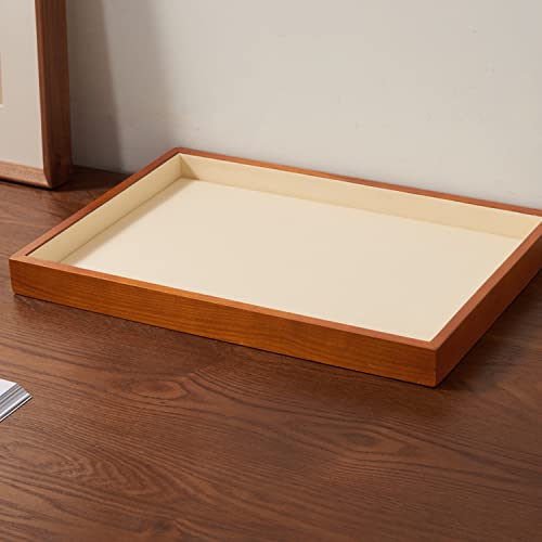 Oirlv Wood Flat Jewelry Tray Stackable Jewelry Drawer Organizer Showcase Jewelry Holder (Creamy-White Flat Tray) #TOP4