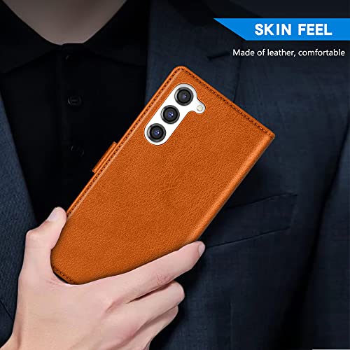 ZZXX for Galaxy S23 Plus Wallet Case Magnetic Closure 6.6 inch,Brown - image 6