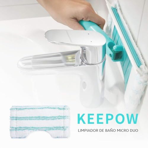 Mopa de microfibra lavable para baño y azulejos, recambio de cabezal resistente 5