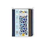 Zen Sangam Portrait A6-4.25' x 6' Watercolor Book, (50 Pages), 20% Cotton 120lb (245GSM)- Buckram Hardcover - Blue Artists Paper Pads,Acid-Free,Cold-Pressed,Drawing Sketchbook Mixed Media - Portrait