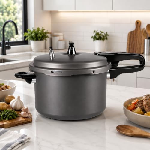 Image of Barton 7.4 Quart Stovetop Pressure Cooker, Titanium Finish Aluminum Pressure Canner with Safety Release Valve, Fast Cooking Pot for Meat, Soup, Beans & Vegetables, 7.4 QT