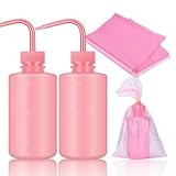 ATOMUS 20pcs Pink Tattoo Bottle Bag with 2pcs Pink Tattoo Squeeze Wash Bottle Covers Sleeve 15x25.6cm Tattoo Accessories Kit