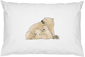 Polar Bear Mother & Cubs Cotton Pillow Cases (PW00035088)