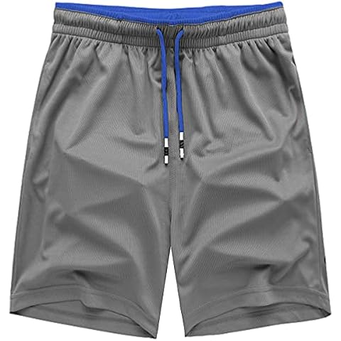 GEEK LIGHTING Mens Shorts Casual Cmofy Gym Shorts Drawstring Zipper Pockets Elastic Waist - - Large Cover