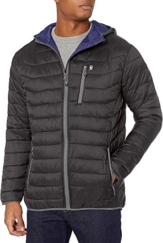 Little Donkey Andy Men's Packable Lightweight Puffer Jacket Hooded Windproof Winter Coat with Recycled Insulation Black XXL