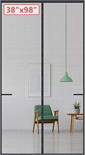 Upgraded Magnetic Screen Door for Tall Door to 38x98 with 42 Longer & Stronger Magnets,Retractable Screen Doors for Front Door,Heavy Duty Fiberglass Mesh Door Screen Magnetic Closure for Single Door