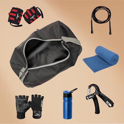 Image of Mayor Prime Gym Bag for Men & Women | Lightweight Workout & Training Bag with Side Pocket & Adjustable Shoulder Strap | Suitable for Gym, Fitness, Sports & Travel | Polyester (Grey, 16L Capacity)