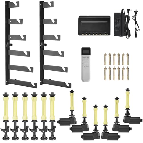 Wellmaking 6 Roller Electric Backdrop Support System Wall Mount Motorized Electric Photo Background with Remote for Studio Live Game Video Background Home, Compatible with Light Stands, Walls, Ceiling