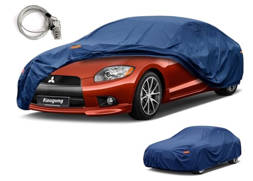Image of Kaugung Heavy Duty Car Cover Custom Fit Mitsubishi Eclipse (2005-2012), Waterproof All Weather Resistant Outdoor Sun Rain Dust Snow Protection with Anti-Theft Lock. (USA Warehouse, Within 3-7 Days)