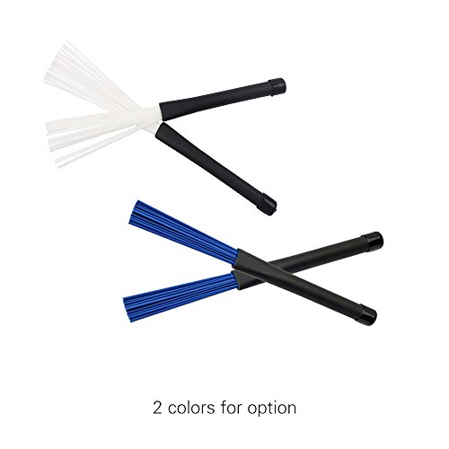 KKmoon 1 Par Jazz Drum Brushes Varas De Plástico Baquetas Folk Music Percussão Balance Set
