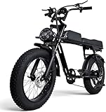 Otiamlar Electric Bike, 20/26INx4.0" Fat Tire Electric Mountain Bike, 1500W Motor, 48V 16Ah Removable, 45KM/ Top Speed, E Bike for Adults with 7 Speed, vélo électrique (20IN 1500W 48V 16AH)