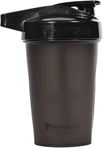 Performa ACTIV - Botella de coctelera negra de 20 onzas mejor botella sin fugas con tecnología de mezcla ActionRod para tus necesidades deportivas y