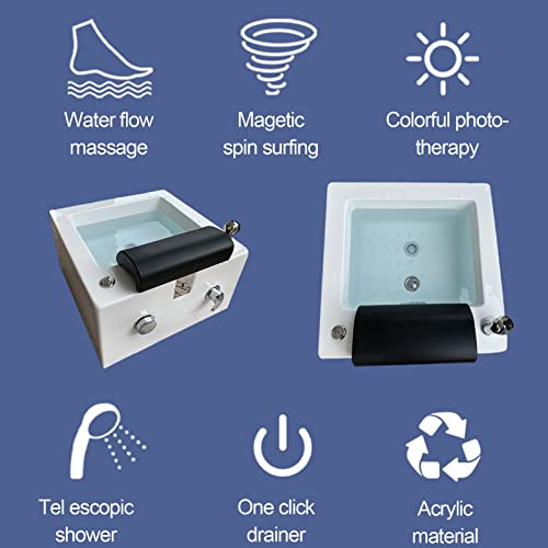 AMEERR Foot Bath Spa with Heat and Massage Pedicure Bowl with Pedicure Foot Rest Feet Spa Tub Colorful Lamp Footbath Salon Spa Foot Bath Pedicure Adjustable Temperature (Size : Bath)